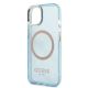 6. Guess Gold Outline Translucent MagSafe Hülle für iPhone 13 – Blau