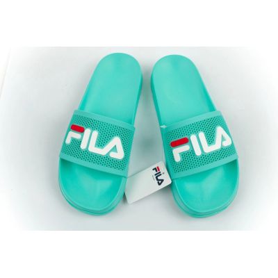 3. Fila Damen-Sport-Flip-Flops Morro, bequeme grüne Hausschuhe für den Pool