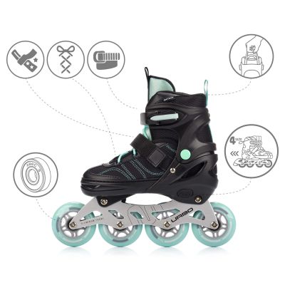 4. Meteor M 34-37 Urbo Rollschuhe Schwarz/Mint