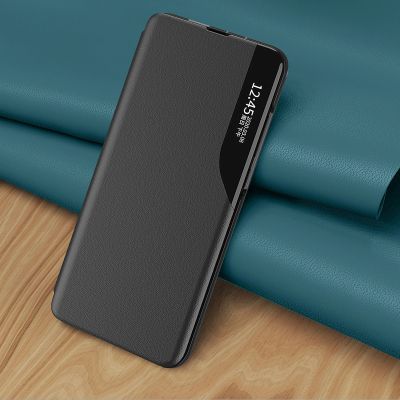 8. Eco Leather View Case Hülle für Samsung Galaxy S23+ mit Klappständer blau