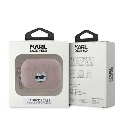 4. Karl Lagerfeld Monogram Choupette Head Case für AirPods Pro 2 – Rosa
