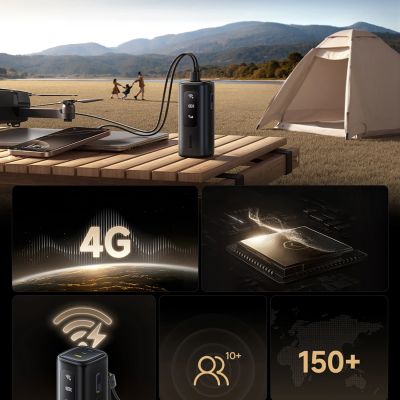 17. Baseus EnerGeek GX11 MiFi 20000mAh 67W Powerbank mit WLAN-Funktion - Schwarz