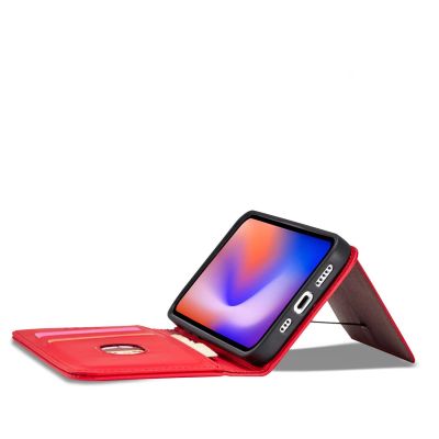 10. Magnetkartenhülle für iPhone 12 Pro Max Tasche Kartenetui Kartenhalter Rot