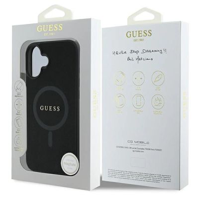 8. Guess Saffiano Classic Logo MagSafe Hülle für iPhone 16 Plus - Schwarz