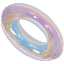 Schwimmring 90 cm Regenbogen Glitzer Lila 35644