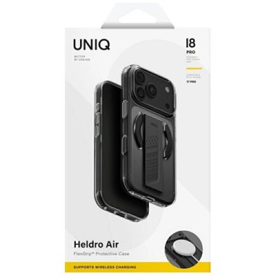 9. Uniq Heldro Air Magclick Ladehülle für iPhone 18 Pro / 17 Pro – Schwarz