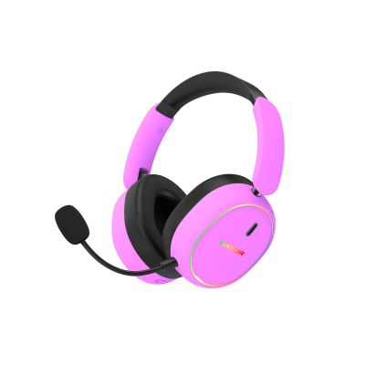 3. HATOR Phoenix 2 Kabelloses Gaming-Headset mit Kopfbügel, USB Typ-C / USB Typ-A, Bluetooth, Lila
