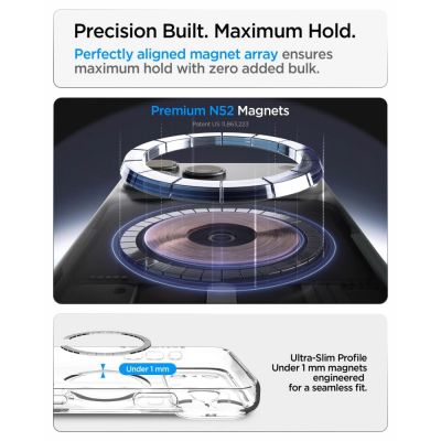 10. Spigen Ultra Hybrid MagSafe Hülle für iPhone 18 Pro Max / 17 Pro Max – Transparent und Weiß