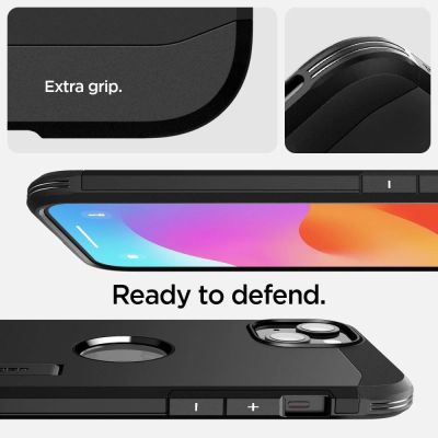10. Spigen Tough Armor MagSafe Hülle für iPhone 15 – Schwarz