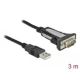 3. DeLOCK 65962 Parallelkabel Schwarz 3 m USB Typ-A DB-9