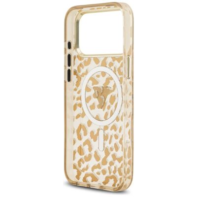 7. Guess Leopard Glitter MagSafe Hülle für iPhone 17 Pro Max - Braun
