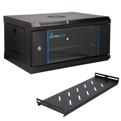 22. Extralink LITE 4U 530x400 Wandschrank, schwarz, freistehend/Wand-/Bodenregal, schwarz