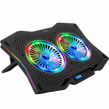 INCA Notebook-Kühler 2x 115x15mm Feuerzeug/RGB/1200RPM/2xUSB Einzelhandel