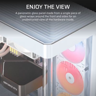 3. Corsair FRAME 4500X RS-R ARGB Midi-Tower-Gehäuse mit Seitenwand aus gehärtetem Glas, Weiß