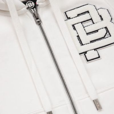 4. Damen-Kapuzenpullover mit Reißverschluss, gefüttert, weiß, Pit Bull Sherpa Ruffina - 184011000200