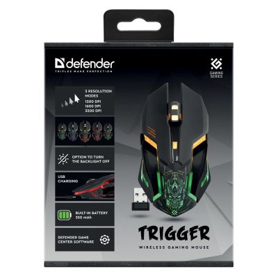 4. DEFENDER GM-934 TRIGGER OPTIC RF kabellose Maus, 3200 DPI, 7 Tasten, 52934