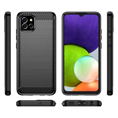 6. Carbon Case Flexible Hülle für Samsung A03S EU (166,5) schwarz