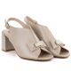 12. Beigefarbene Jezzi RMR25112-3 Sandalen mit Blockabsatz und Schleife für Damen