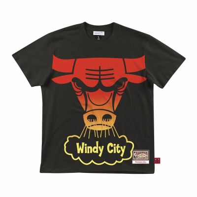 Mitchell & Ness NBA Logo Chicago Bulls T-Shirt Schwarz