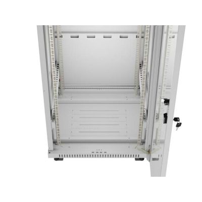 12. LANBERG Standschrank 19" 32U 600x600 Graue Glastür LCD (Flatpack) V2