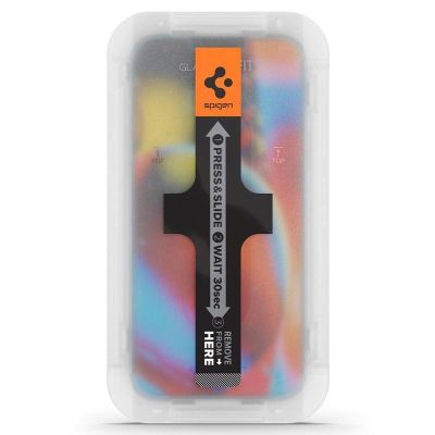12. Spigen Glas.tR EZ Fit Panzerglas für iPhone 13 / 13 Pro / 14 / 16e / 17e - 2 Stück.