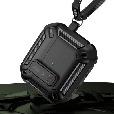 5. Tech-Protect X-Carbo-Gehäuse für AirPods Pro 1/2 – Schwarz