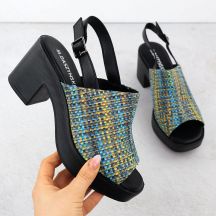 Damen-Sandalen mit Blockabsatz und Flechtdetail M.Daszyński MR23126-7