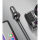 12. Baseus Autoladegerät 2x USB 4,8A 24W mit LCD + 3ins1 Kabel USB - USB Typ C / micro USB / Lightning schwarz (TZCCBX-0G)