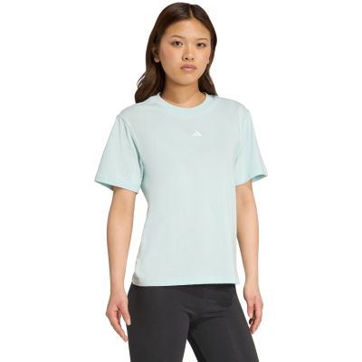 10. adidas Essentials Kleines Logo Baumwolle Hellblau Damen T-Shirt JY4965