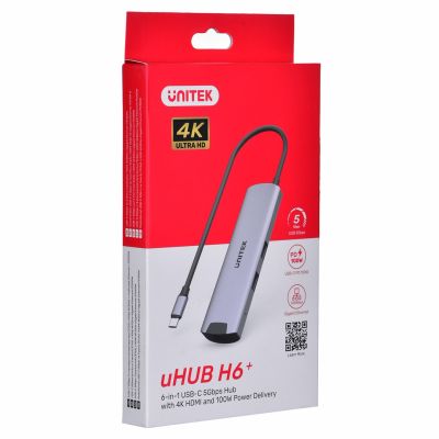 7. UNITEK ACTIVE HUB USB-C 5 Gbit/s, HDMI RJ-45 PD 100 W