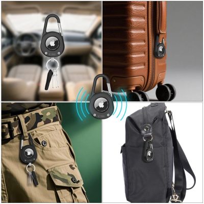 8. Tech-Protect Slidelock Karabiner Schlüsselanhänger Hülle für Apple AirTag 1/2 - Schwarz