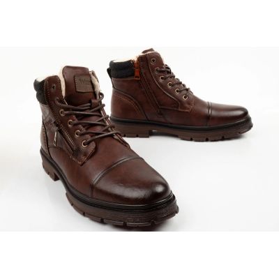 7. Wrangler Herrenschuhe Gillen Leder braune gefütterte Stiefeletten