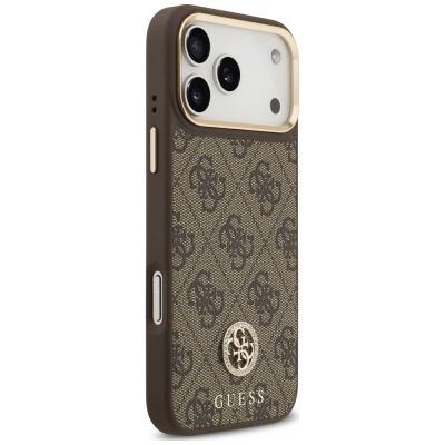 4. Guess 4G Strass Logo MagSafe Hülle für iPhone 18 Pro Max / 17 Pro Max – Braun
