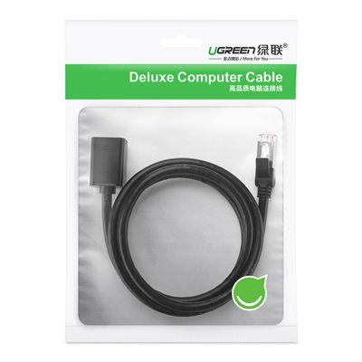 5. Ugreen NW112 11278 Netzwerk-Ethernet-Kabel RJ45 (weiblich) – RJ45 (männlich) F/UTP Cat. 6 1 Gbit/s 0,5 m – schwarz