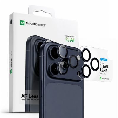 4. AmazingThing Saphir-Kameraglas für iPhone 17 Pro / Pro Max – mit blauem Rahmen