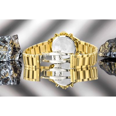 8. Giewont Saphirgold-Schwarze Damenuhr GW3670-B3