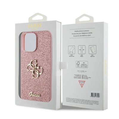 8. Guess GUHCP15LHG4SGP iPhone 15 Pro 6,1" rosa/rosa Hardcase Glitter Script Big 4G