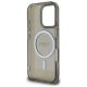 7. Guess IML Glitter Circle MagSafe Hülle für iPhone 16 Pro – Schwarz
