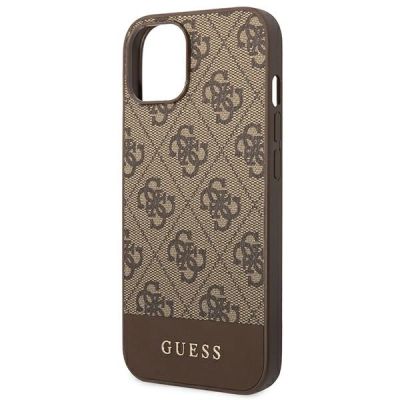 6. Guess 4G Stripe Collection Case für iPhone 14 Plus / 15 Plus 6,7" - Braun