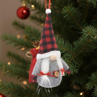 12. Dekorativer Weihnachtsmann mit Geschenktüte, 20 cm, Mädchen