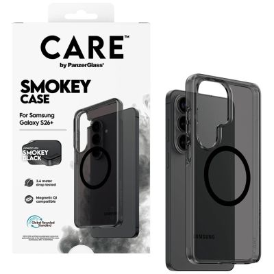 4. CARE by PanzerGlass Urban Explorer Smokey Hülle mit schwarzem Qi für Samsung Galaxy S26+ - Schwarz