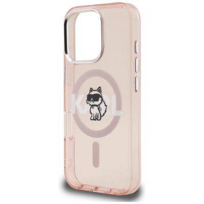 6. Karl Lagerfeld IML Choupette Sketch Logo MagSafe Hülle für iPhone 16 Pro Max - Pink