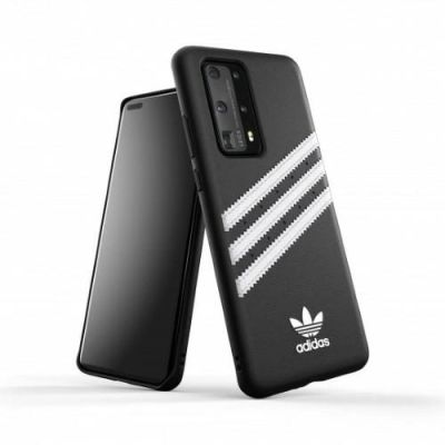 Adidas OR geformte PU-Hülle für Huawei P40, Schwarz und Weiß