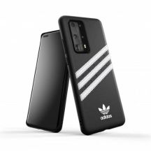 Adidas OR geformte PU-Hülle für Huawei P40, Schwarz und Weiß
