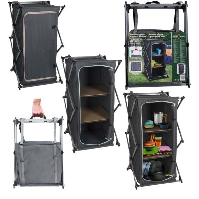 11. Faltbarer Reiseschrank mit 3 Ablagen 49x53x95cm Camp Active