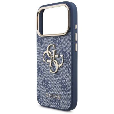 6. Guess 4G Big 4G Classic Logo Hülle für iPhone 18 Pro / 17 Pro – Blau und Gold