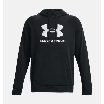 Under Armour Rival Fleece Logo Hoodie mit Kapuze – Schwarz/Weiß