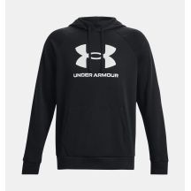 Under Armour Rival Fleece Logo Hoodie mit Kapuze – Schwarz/Weiß