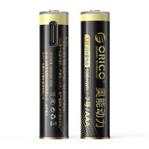 Orico Ener-G EG7C AAA Lithium-Batterie 1,5 V 500 mWh USB-C Wiederaufladbarer Akku mit Ladekabel 2 Stück.