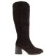 2. Damen-Cowboystiefel aus Leder mit Absatz, Wildleder, braun, Vinceza 133103